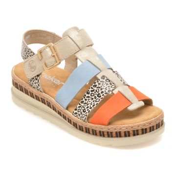 Sandale RIEKER multicolor, V7904, din piele ecologica