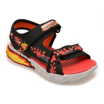 Sandale SKECHERS negre, 402161L, din piele ecologica