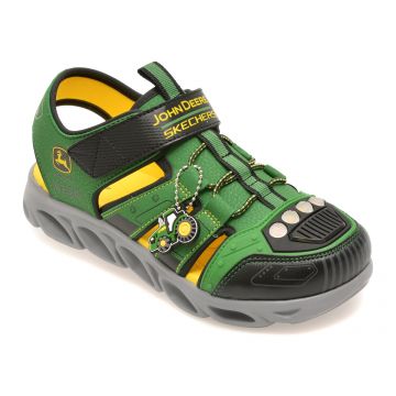 Sandale SKECHERS verzi, 407070L, din piele ecologica