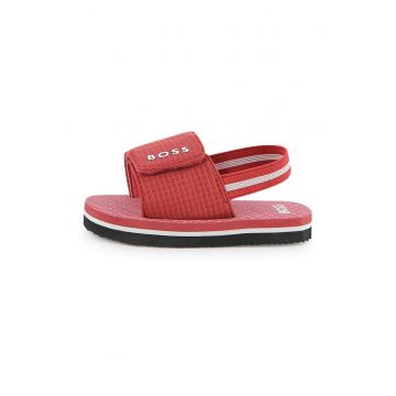 Sandale slingback cu logo - Rosu/Alb