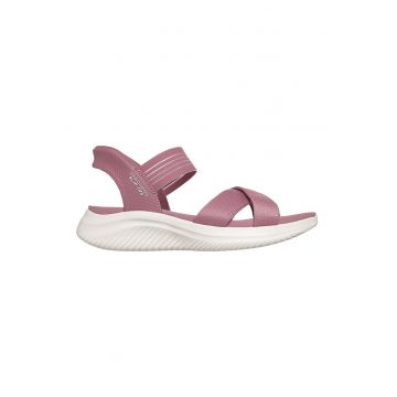 Sandale slip-ins cu barete incrucisate Ultra Flex 3.0 - Roz zmeuriu/Alb murdar