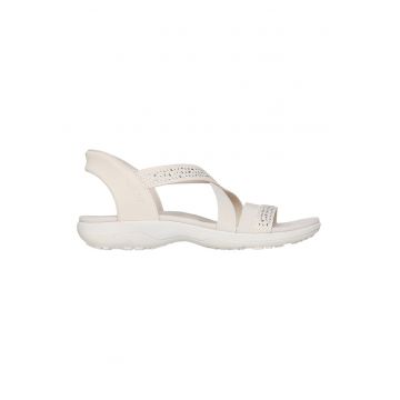 Sandale slip-ins din material textil cu particule stralucitoare Raggaey Slim-Summer - Crem