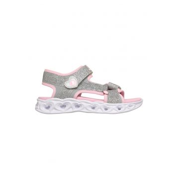 Sneakers - Sandale textile Heart Lights - Roz/Argintiu