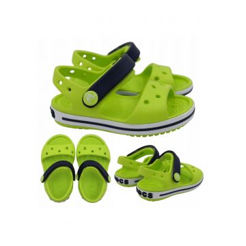 Sandale Copii -  Crocband Sandal 12856-3Tx - Marimea 19-20 - Verde - Talpa Antiderapanta - Ventilatie Excelenta - Usoara Si Uscare Rapida Croslite™ - Usor De Imbracat (Velcro)