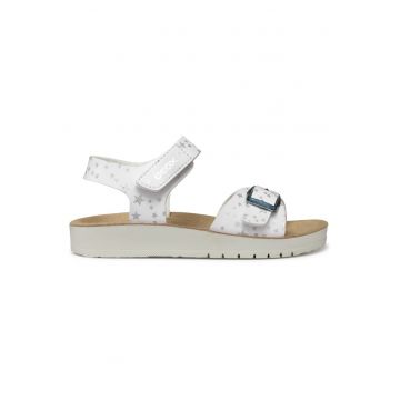 Sandale copii -  material piele ecologica - culoare alb - sistem inchidere Velcro