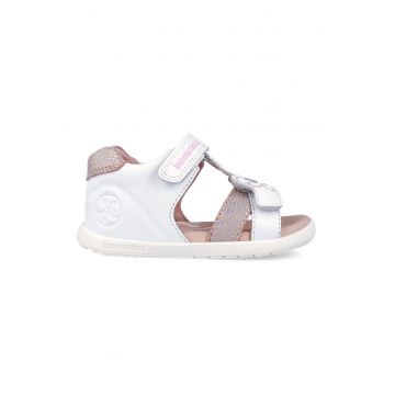 Sandale cu imprimeu fluture si velcro - Alb murdar