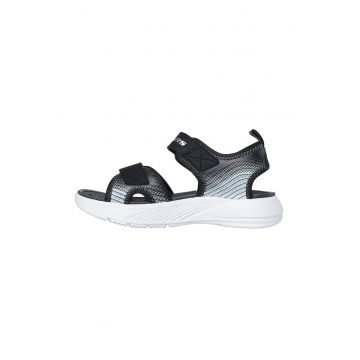 Sandale cu velcro Microspec - Negru/Argintiu