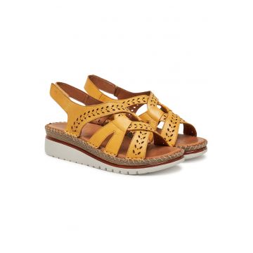 Sandale dama -  Gelb 06 - piele naturala - galben