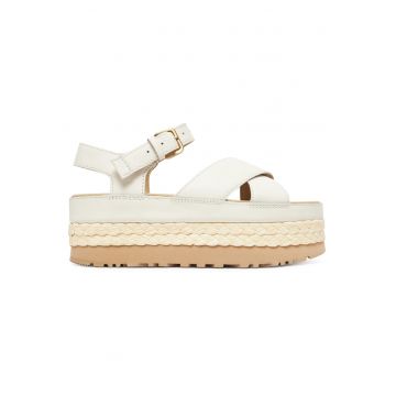 Sandale dama  Jasmine W Aubrey - piele naturala - cu bareta la glezna - alb