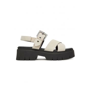 Sandale dama  Natural 102 - piele naturala - negru/bej -