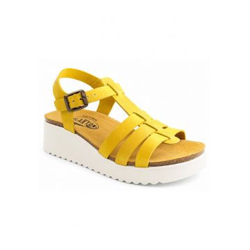 Sandale dama piele naturala 336444 - Galben