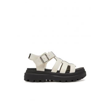 Sandale dama -  piele naturala - alb -
