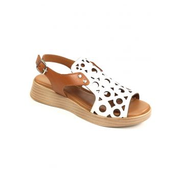 Sandale dama piele naturala D22 S554 - Alb