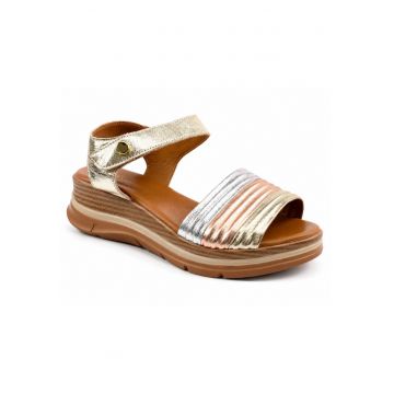 Sandale dama piele naturala D22 S629 - Auriu