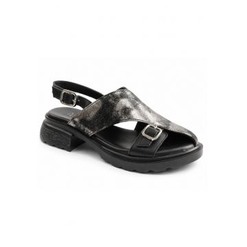 Sandale dama piele naturala D22 S636 - Negru