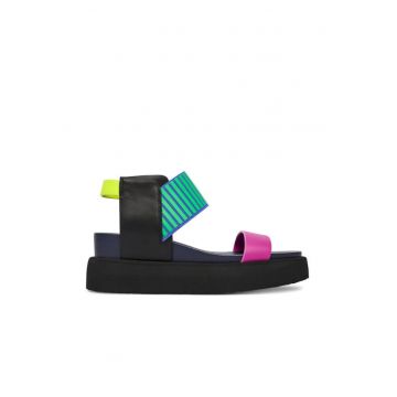 Sandale dama -  piele naturala - Multicolor