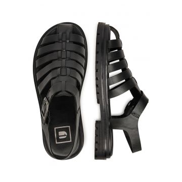Sandale dama -  piele naturala - negru -