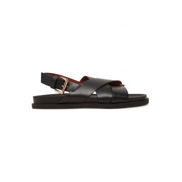 Sandale dama -  piele naturala - negru -