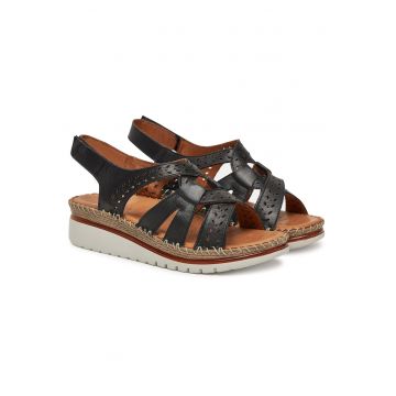 Sandale dama  Schwarz 01 910278 - piele naturala - negru