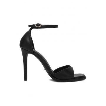 Sandale dama -  stiletto - negru - piele ecologica