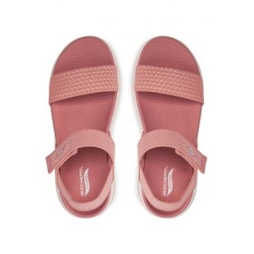 Sandale dama -  velcro - roz - textil -