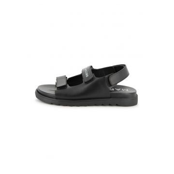 Sandale de piele cu velcro - Negru