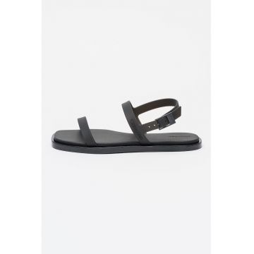 Sandale din material sintetic cu bareta pe glezna - Negru stins