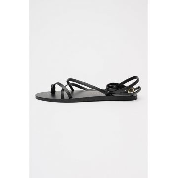 Sandale din piele cu bareta separatoare Valentina - Negru