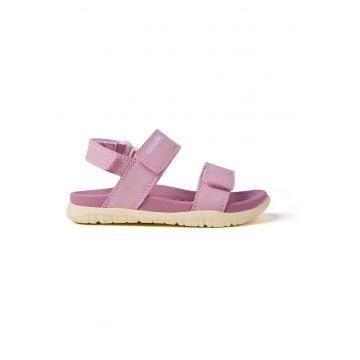 Sandale din piele ecologica cu inchidere velcro Dadaab - Roz