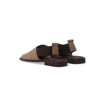 Sandale din piele intoarsa cu bareta elastica -