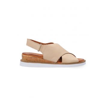 Sandale din piele naturala cu barete incrucisate -