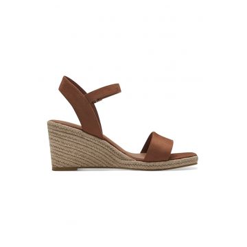 Sandale-espadrile cu talpa wedge - Maro scortisoara