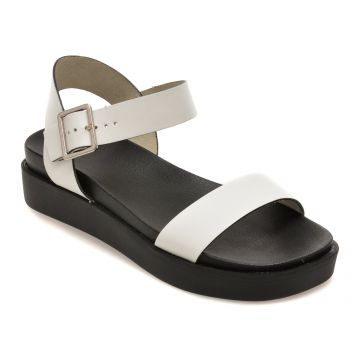 Sandale GRYXX albe, 376201, din piele naturala