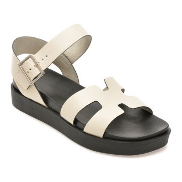 Sandale GRYXX albe, 376203, din piele naturala