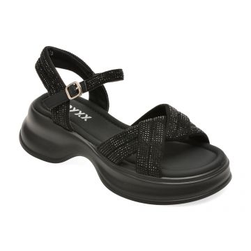 Sandale GRYXX negre, 8826, din material textil