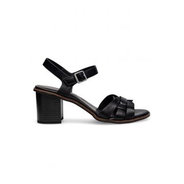 Sandale negre  din piele naturală - Negru