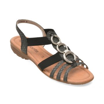 Sandale REMONTE negre, R3605, din piele ecologica