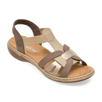 Sandale RIEKER gri, 65918, din piele ecologica