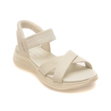 Sandale SKECHERS albe, ULTRA FLEX 3.0, din material textil