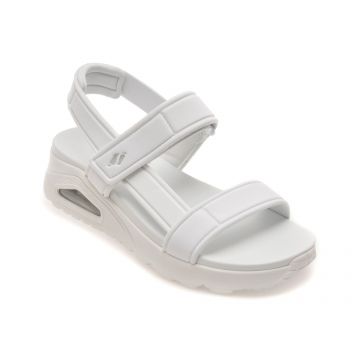 Sandale SKECHERS albe, UNO, din material textil