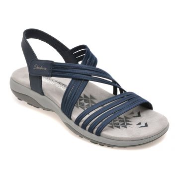 Sandale SKECHERS bleumarin, REGGAE SLIM, din material textil