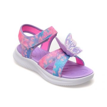 Sandale SKECHERS mov, 303109L, din piele ecologica