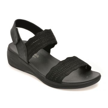 Sandale SKECHERS negre, ARYA, din material textil