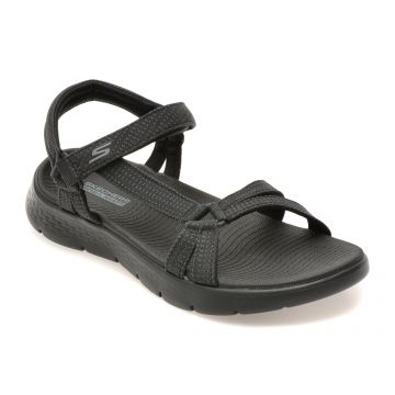 Sandale SKECHERS negre, GO WALK FLEX SANDAL, din material textil