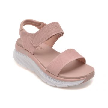 Sandale SKECHERS roz, D LUX WALKER, din material textil