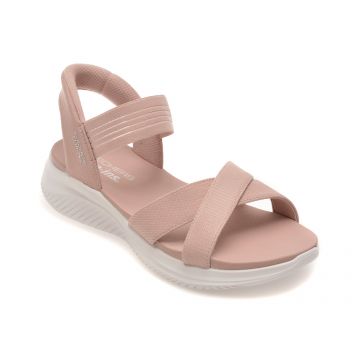 Sandale SKECHERS roz, ULTRA FLEX 3.0, din material textil