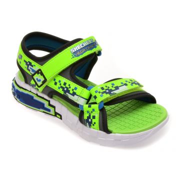 Sandale SKECHERS verzi, MEGA-SPLASH 4K, din piele ecologica