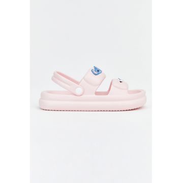 Sandale slingback cu aplicatii - Roz pastel/Albastru