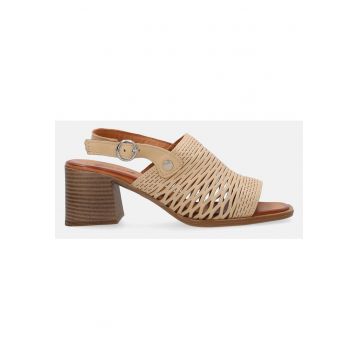 Sandale slingback cu toc masiv