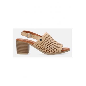 Sandale slingback din piele cu decupaje